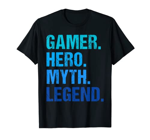 Gamer Hero Myth Legend Video Game lovers Design Funny Gamers Camiseta