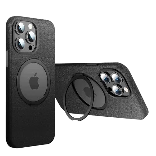 Coque iPhone 15 Plus cuir véritable pour support voiture magnétique bureau