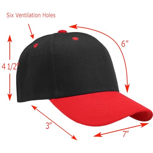 Image of Falari Wholesale Bulk Lot 12-Pack Baseball Cap Adjustable Size Plain Blank Solid Color