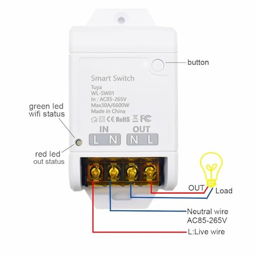 Image of Protium 30A Smart Wireless WIFI with RF Switch Compatible with Alexa, Google home and Smart life app, White (Wifi Router /Hotspot Required)
