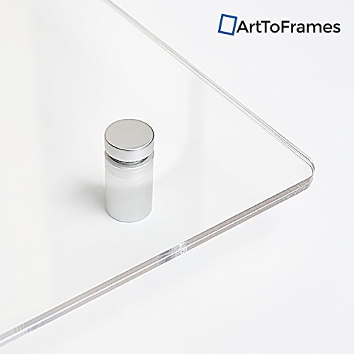 Image of ArtToFrames 19x25mm Brushed Satin Acrylic Standoff - 4 Pack with Screws and Anchors