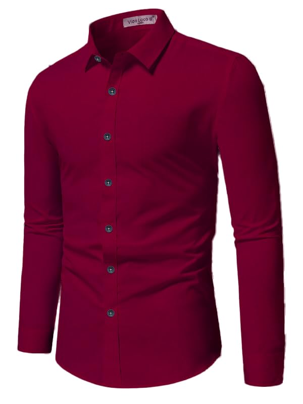 Image of Vida Loca Full Sleeve Spread Collar Cotton Blend Casual, Festival Stylish Slim fit Shirt for Men and Boys.