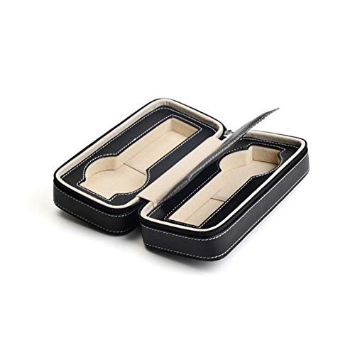 Uhrenbox Reisekoffer Tragbare Leder-Reißverschluss-Uhr Aufbewahrungsbox Anzeigen Organizer Fall, for Männer, Frauen
