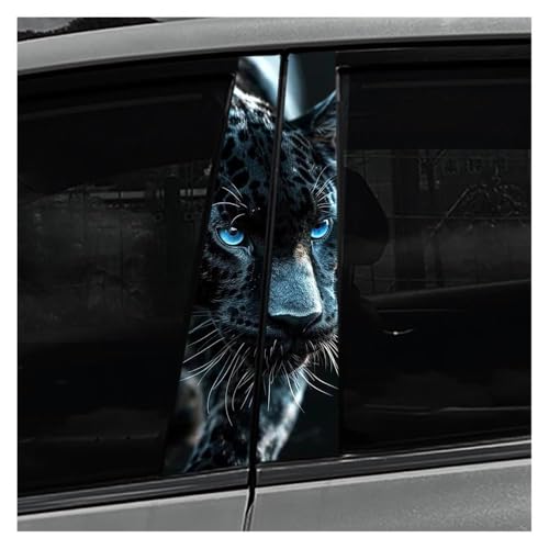 Autocollants imperméables de voiture léopard argenté : protection pilier central Type D