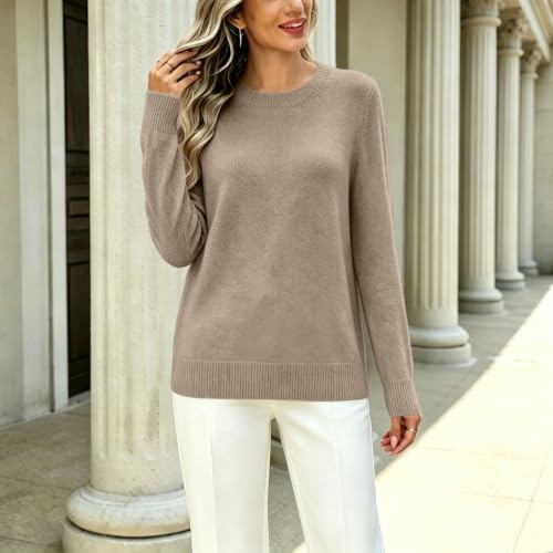 Womens Crew Neck Sweater Ribbed Knit Long Sleeve Sweater Top - image 4
