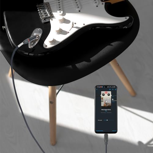 Cable USB-C para guitarra 1/4" TS a USB-C de 3.3 pies miniatura 4