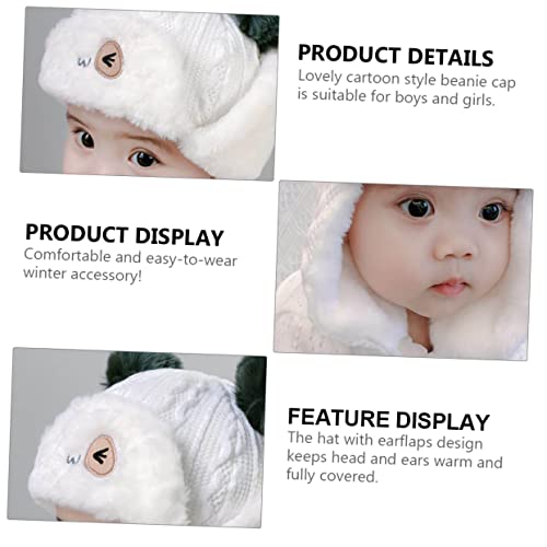 Boy Girl Boy Hat Winter Hat Earflaps Thunder Cap Beanie Comfortable Stylish White4