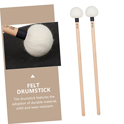 2 baquetas para batería con mango de madera y punta de fieltro, para práctica y percusión miniatura 3