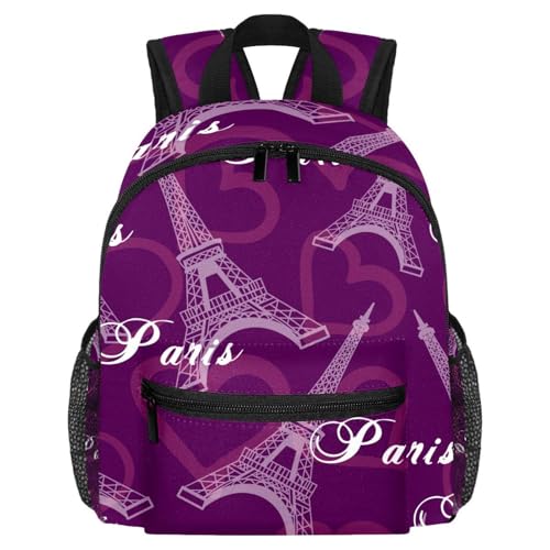 Sac à dos léger Tour Eiffel avec poches latérales pour gourde et voyage