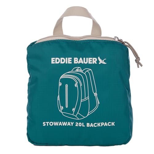Image of Eddie Bauer Stowaway Packable Backpack | Travel | Outdoor | Lightweight | Foldable | Durable | Ripstop Polyester | 20L - Deep Sea