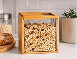 Bambus Vorratsbeh&auml;lter Aufbewahrenbox REINIGUNGSB&Uuml;RSTE GRATIS Bambus 3L Tiernahrungbox Nudelnbox Kaffebox Tabsbox Pulverbox f&uuml;r Lebensmittelspender K&uuml;che Speisekammer M&uuml;slispender Mehlbeh&auml;lter Box