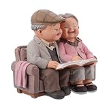 SEWACC Old Couple Figurines Resin Statue Decorative Miniature Home & Wedding Collectible Gift for Anniversaries Birthdays