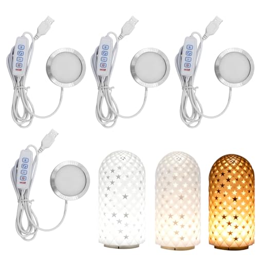 Juego de 4 bombillas LED para impresora 3D, modelos de luz nocturna con 3 colores, parte de impresora 3D, iluminación LED, piezas de repuesto de hardware DIY, alimentado por USB, para Bambu Lab