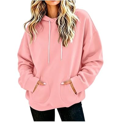 Beessbest Hoodies for Women Oversized Sweatshirts with Pockets Pink