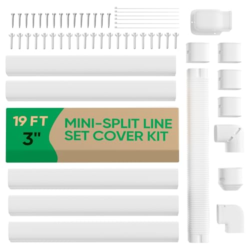 Plusluck 3" 19Ft Mini Split Line Set Cover Kit