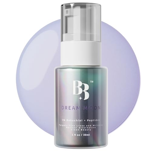 Bakuchiol Retinol Serum Alternative - Dream Moon Anti Aging Serum with Hyaluronic Acid, Schisandra, Peptides & Jojoba, Reduces Fine Lines & Wrinkles, Hydrating Face Moisturizer, All Skin Types, 1 oz