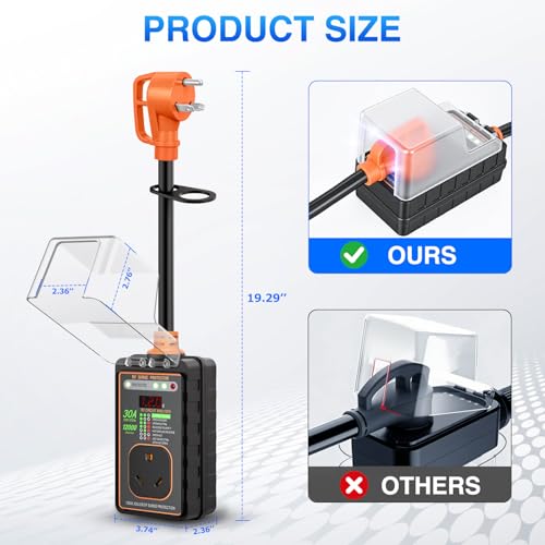 Image of Nilight 30 Amp RV Surge Protector 12000 Joules Circuit Analyzer