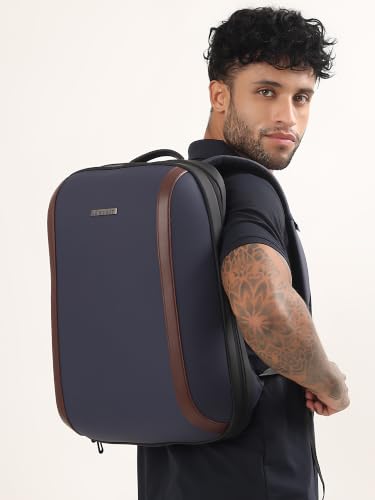 Image of LE KUEST Laptop Backpack | Unisex | Fits Laptop upto 16 Inch | Premium Water-Resistant Polyester | Built-in Trolley Strap | For office & Travel