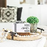 Wooden Decorative Book Farmhouse Wood Faux Book Stack Rustic Book Decor Decorative Tiered Tray Decor...