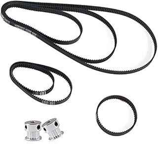 ALAMSCN 6PCS Closed Loop Timing Belt 110mm 122mm 158mm 200mm 300mm 400mm + 2PCS GT2 Timing Belt Pulley 20 Teeth 5mm Bore for 3D Printer