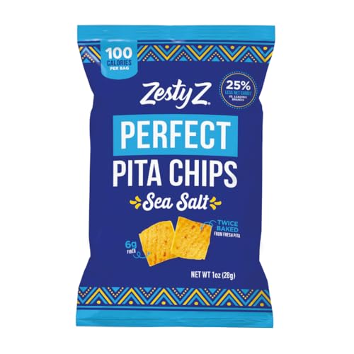 Comparison: Z Best Pita 3 Zesty Z - Fiber Pita Chip - Snacks, Lower in Carbs - Healthy Snacks - Vegan - Great for Hummus, Guacamole, & Dips. Sea Salt - 1 Oz - Pack of 24