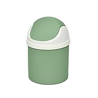 Vista 1 de Mini Cubo de Basura de Escritorio con Tapa Abatible, Elegante Papelera de Mesa con Lunares de Encaje, Cesta de Papel de Desperdicio Redonda, Pequeño