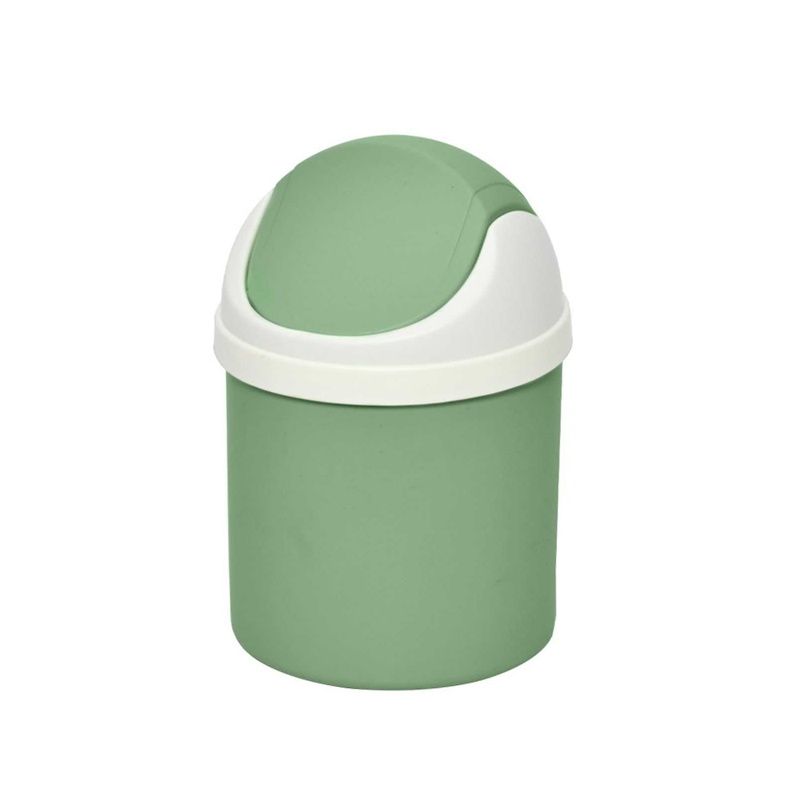 Desktop Mini Waste Can with Swing Lid, Stylish Lace Polka Dot Table Trash Bin Table Waste Paper Basket Round Small Trash Can for Office Bathroom Children Bedroom, Green-picture-14