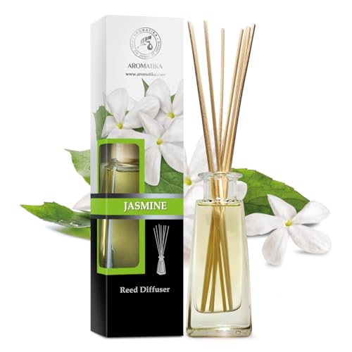 Reed Diffuser Jasmine 100 ml - Room Fragrance - Home Fragrance - Air Freshener - Scented Diffuser - Gift - Home - Office - Boutique - Floral & Long Lasting Aroma - Aromatherapy