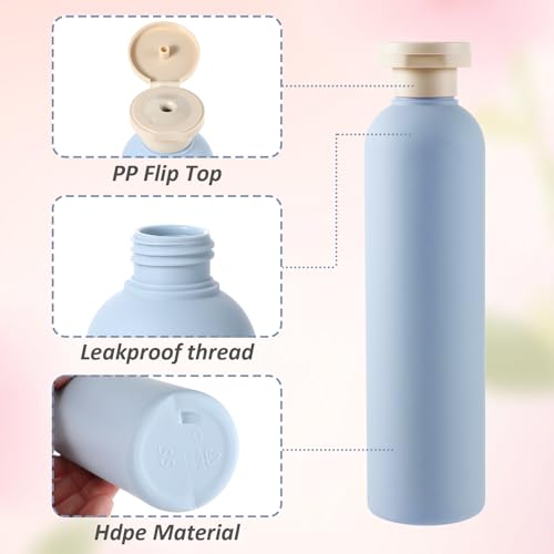 Molain Quetschflaschen, 2 Stück Auslaufsicher Squeeze Reise Container, 260ml nachfüllbare Kunststoff-Reisebehälter Leere Flaschen Portable Reiseflaschen für Shampoo Cremes Lotion Spülung (blau+grün)