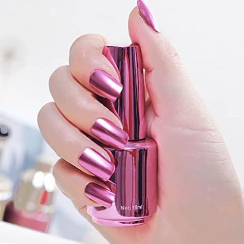 Ingzy 18ml Mirror Nail Polish, Lavender Mirror Nail Reflective Polish, Mirror Glitter Nail Polish for Home DIY & Salon Quick-Dry Cover