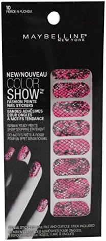 Maybelline Limited Edition Color Show Fashion Prints Nail Stickers - 10 Fierce N Fuchsia
