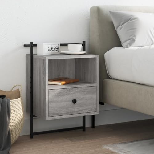 CKioict Mesita de Noche Flotante de Madera con Cajón, Estantería de Pared para Dormitorio, Amplio Almacenamiento y Diseño Moderno para Ahorrar Espacio