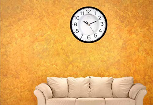 Image of OREVA Round Plastic Analog Abstract Wall Clock (30.6 cm x 4.4 cm x 30.6 cm, D Wood, AQ-1457)