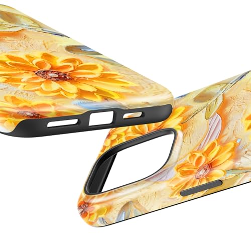 Coque iPhone 13 Pro fleur jaune fine et robuste qui protège sans bloquer la charge sans fil - 5