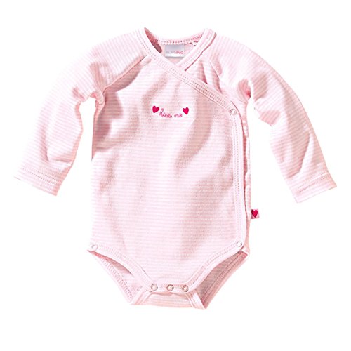 Preisvergleich Produktbild Bornino Baby Wickelbody Langarm / Langarmbody gestreift / seitliche Druckknöpfe / 100% Baumwolle