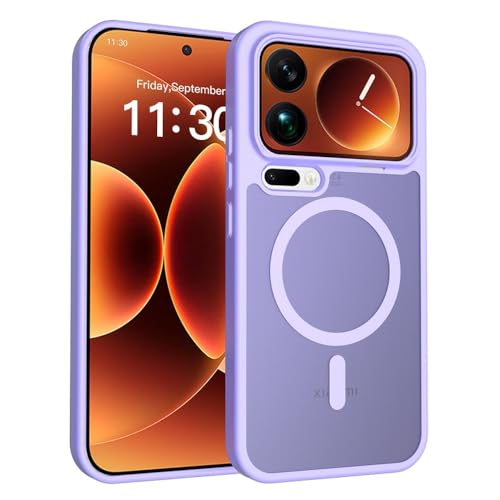 Coque Xiaomi 17 Pro rigide contre les rayures avec dos magnétique violet