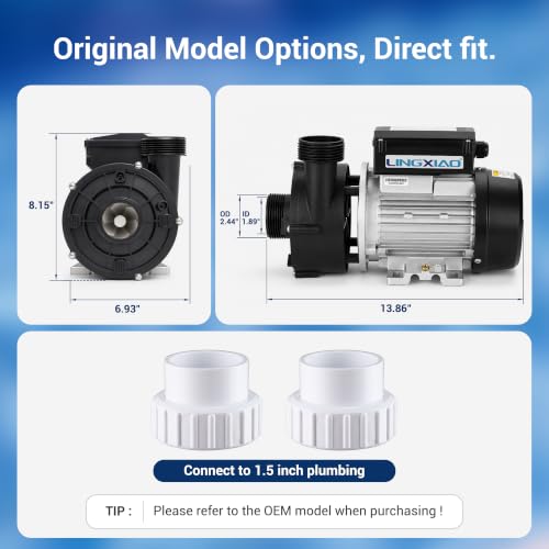 Image of Hot Tub Circulation Pump, 0.35HP, 230V - Model: WTC50M-Long Snout