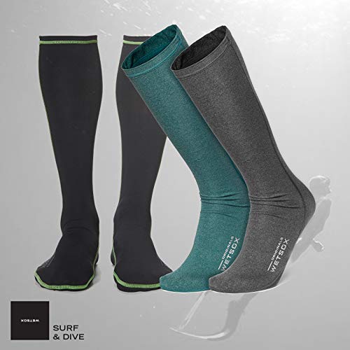 WETSOX Frictionless Wetsuit Boot Socks Slip Easily in/Out of Gear (Green, Large)