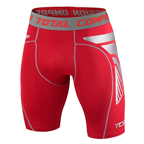 TCA CarbonForce Hombre Pantalones Cortos Térmicos con Baselayer Da Compresión Pro - Rojo, M