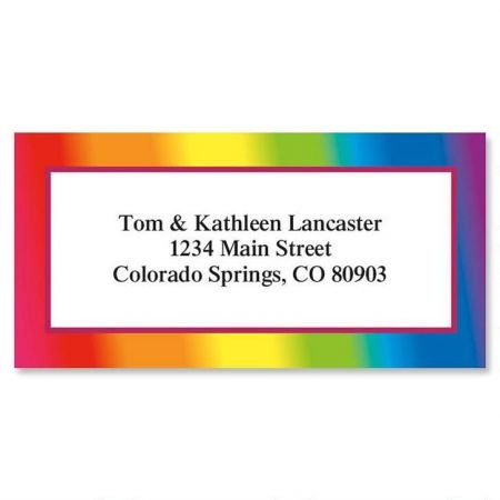 Rainbow Border Return Address Labels