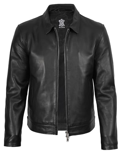 Image of Decrum Mens Leather Jacket - Real Lambskin Vintage Style Leather Jackets for Men