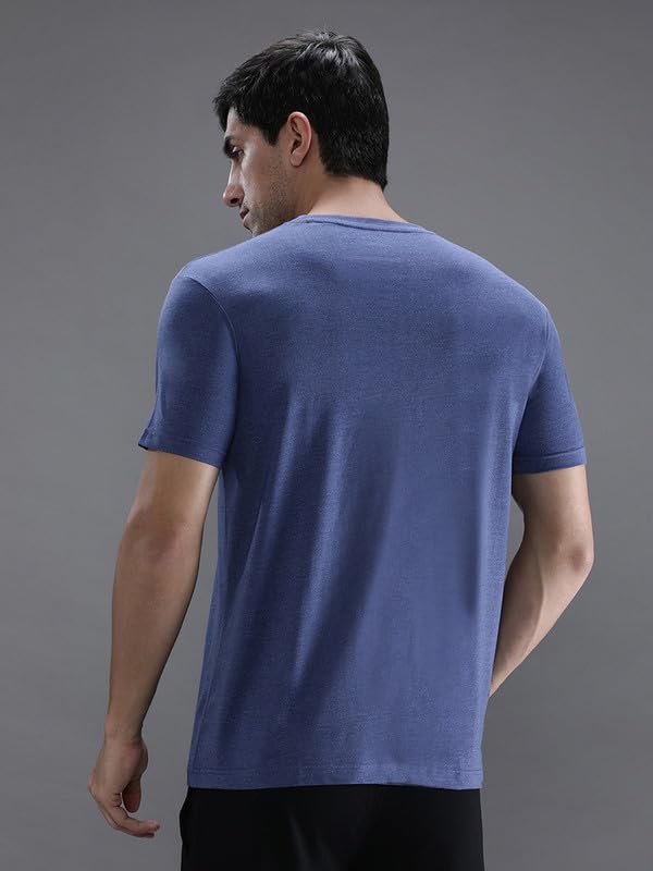 Image of CROCODILE Men Solid Sport Fit T Shirt | Round Neck | Short Sleeve | Regular Length | Basic Casual Pull On Topwear Grey Melange