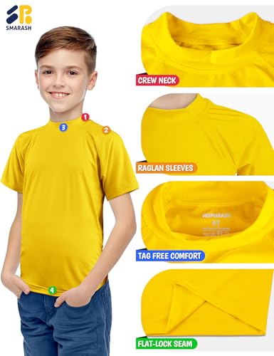Image of Boy's UPF 50 Rash Guard Swim Shirts Short Sleeve Sun Protection SPF Fishing Surfing Water Beach Shirts Quick Dry