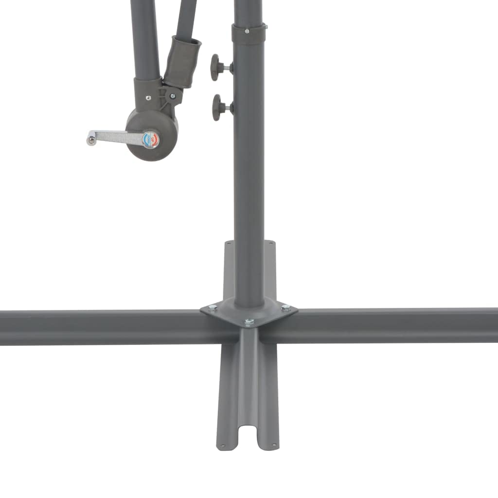 vidaXL Sombrilla voladiza con poste de aluminio azul 300 cm