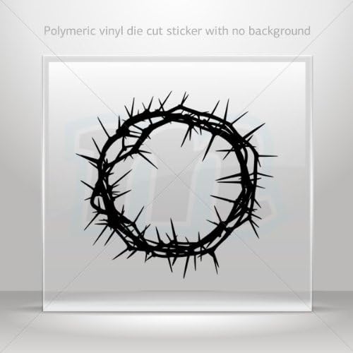 Decals Sticker Jesus Crown of thorns car helmet window bike Garage door 6 X 5.6 Inches Black 0602 ZK657