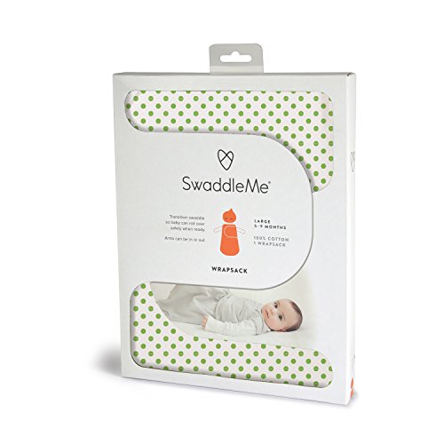 SwaddleMe WrapSack 1-PK, Green Dot (LG)