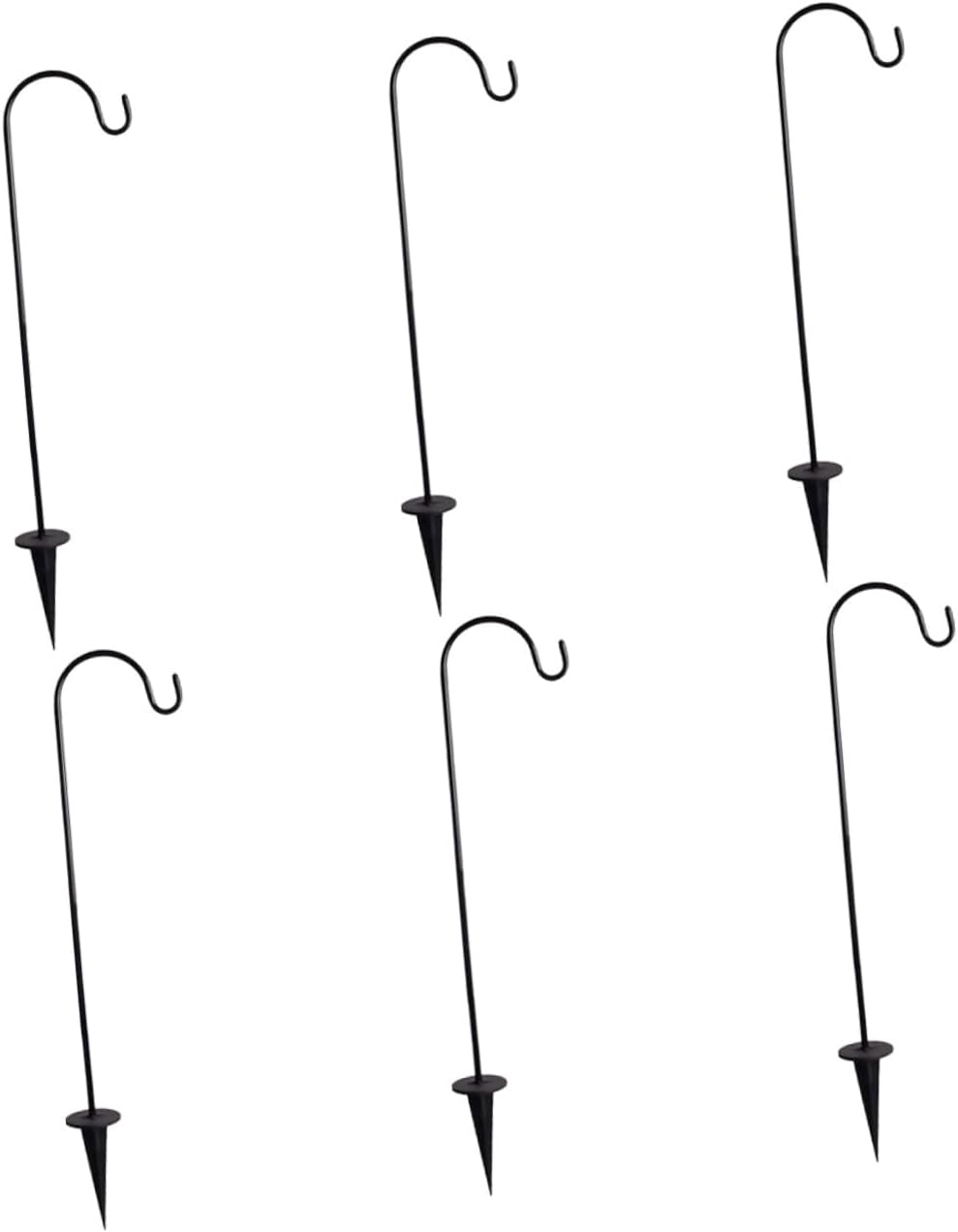 6pcs Sturdy Iron Garden Stake Hooks Outdoor Hanging Hooks for Lanterns Planters Wind Chimes Solar Lamps