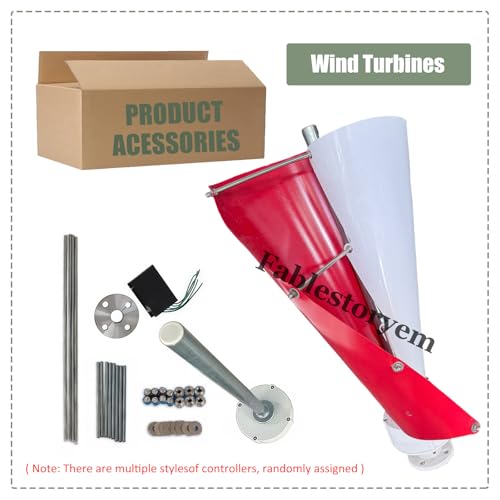 Fablestoryem 12000W Wind Turbine Helix Generator Kit, Maglev Shaft Wind Turbine Generator, Vertical Windmill 3-Phase Wind Power Turbine, for Household Power Supply, Road Infrastructure,C-12V