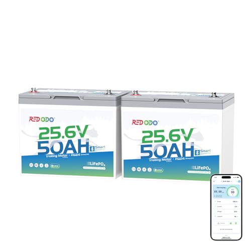 Image of Redodo 24V 50Ah Group24 Trolling Motor LiFePO4 Battery 2 Pack
