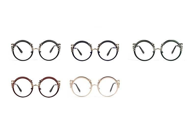 Lunettes de Lecture Rondes élégantes Anti-lumière Bleue for Ordinateur, Anti-Fatigue oculaire, Miroir Plat(C4,1.50)